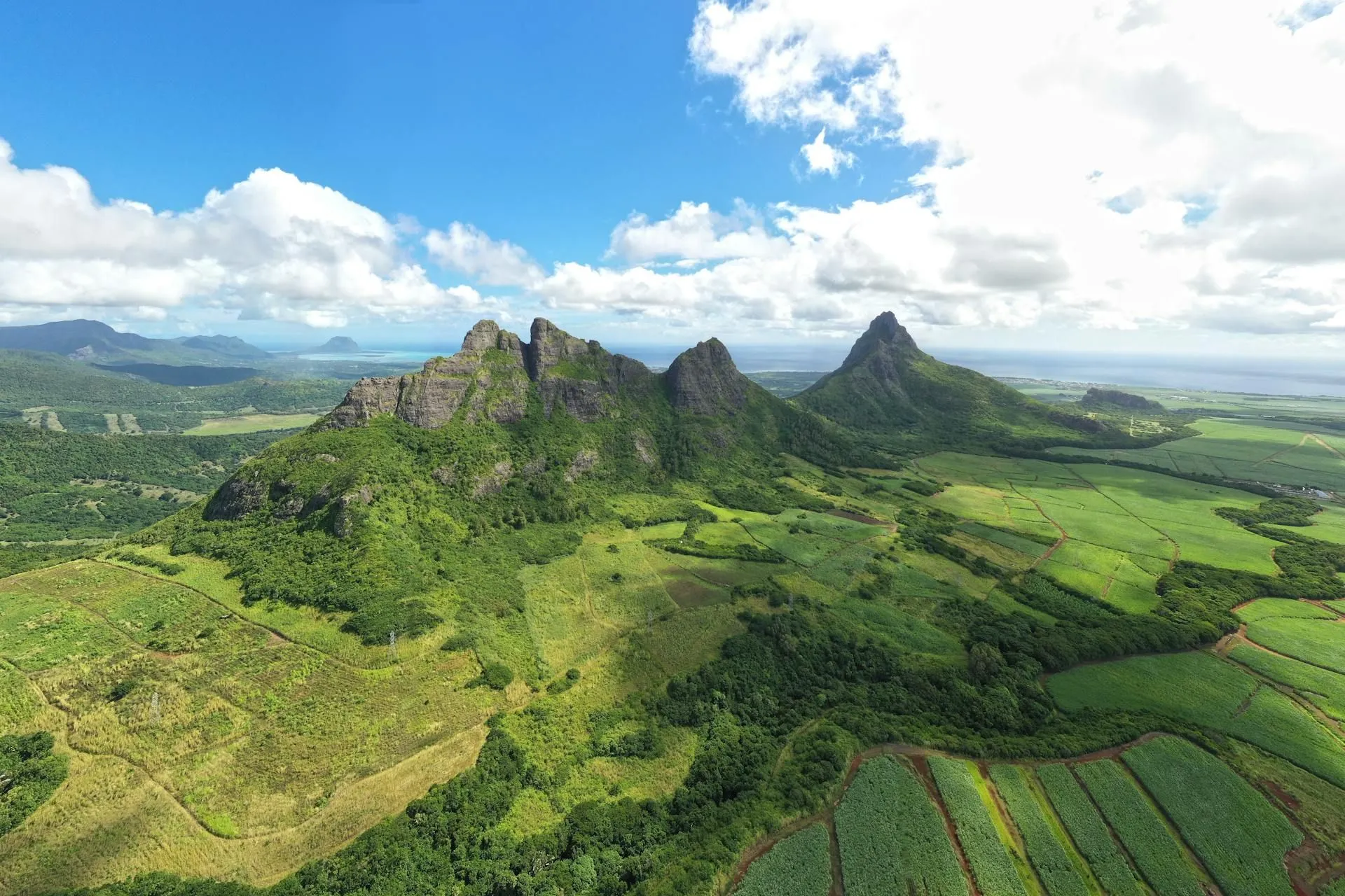 View from the summit of Trois Mamelles hike, Mauritius