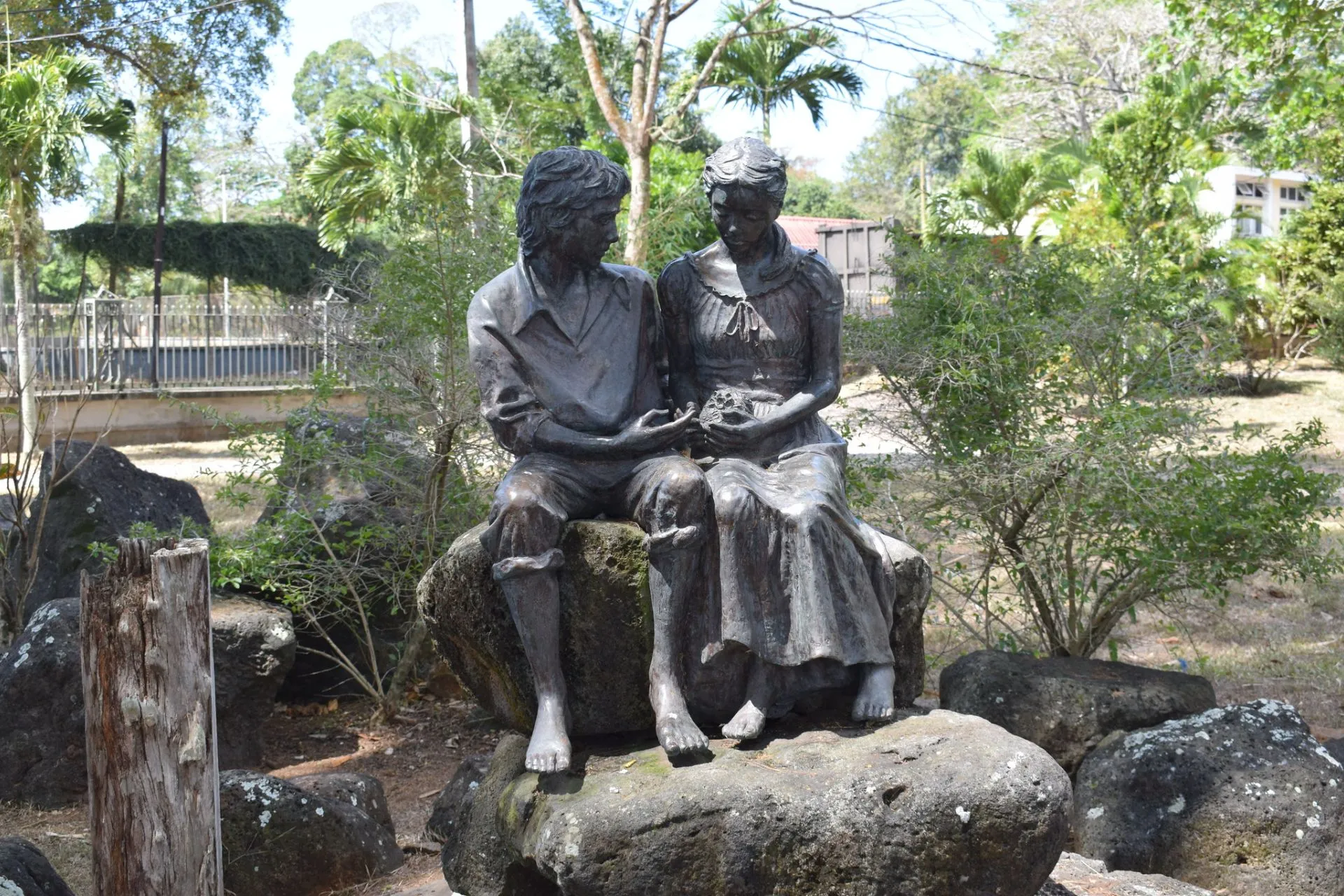 St Francis of Assisi Church Statues of Paul and Virginie Couple, Pamplemousses District, Mauritius