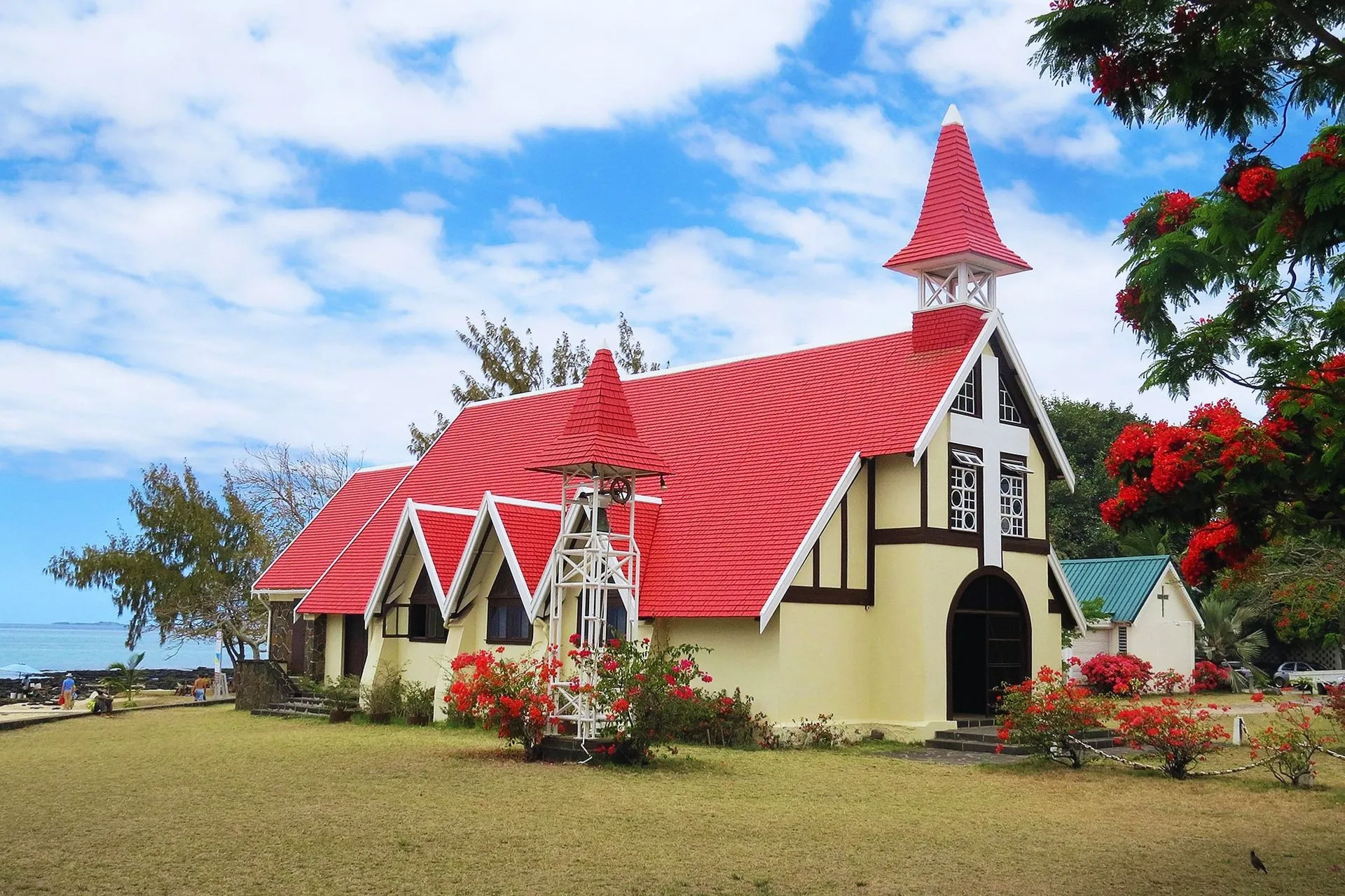 Notre-Dame Auxiliatrice Church sideview Roof, Rivière du Rempart District, Mauritius