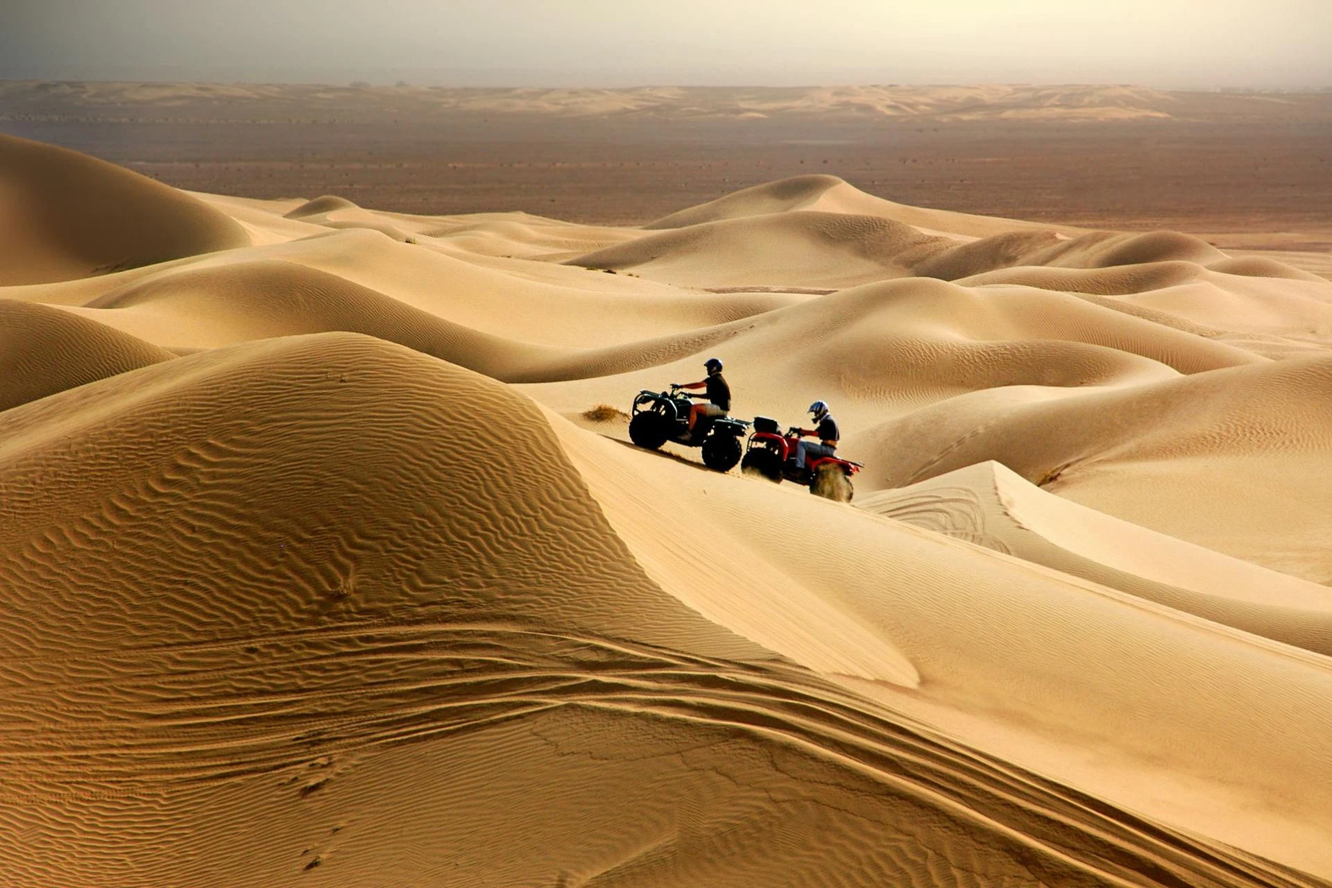 4×4 quadbikes riding on Merzouga's dunes, Morocco
