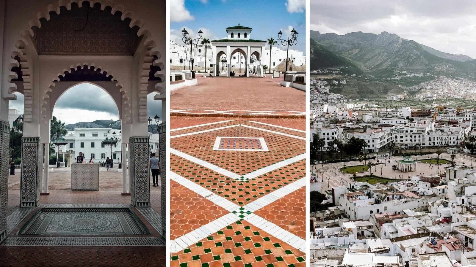 Spanish White Architecture of the Feddan Parc in Tetouan, Morocco