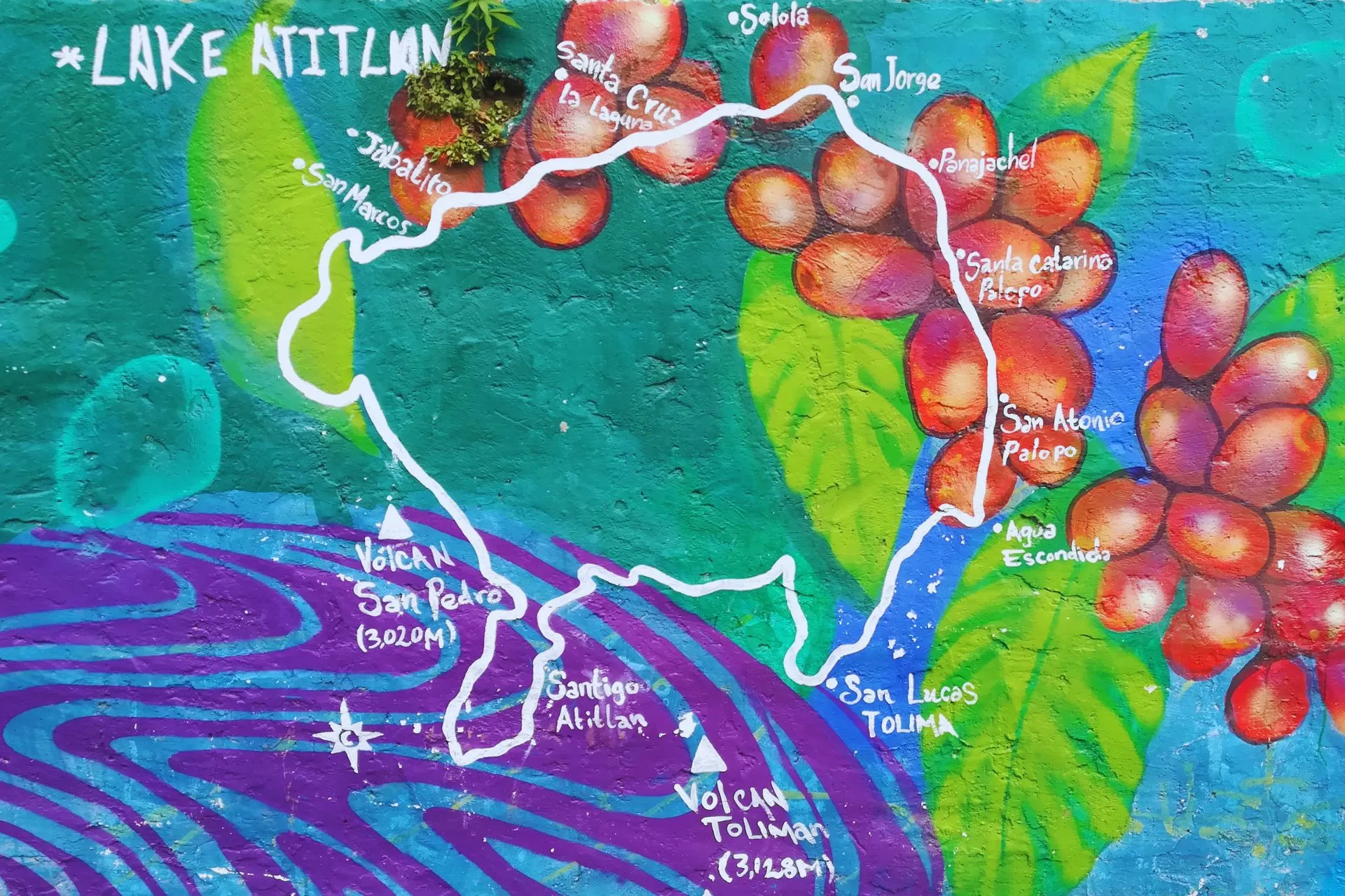 Painting of the Lake Atitlán, Guatemala