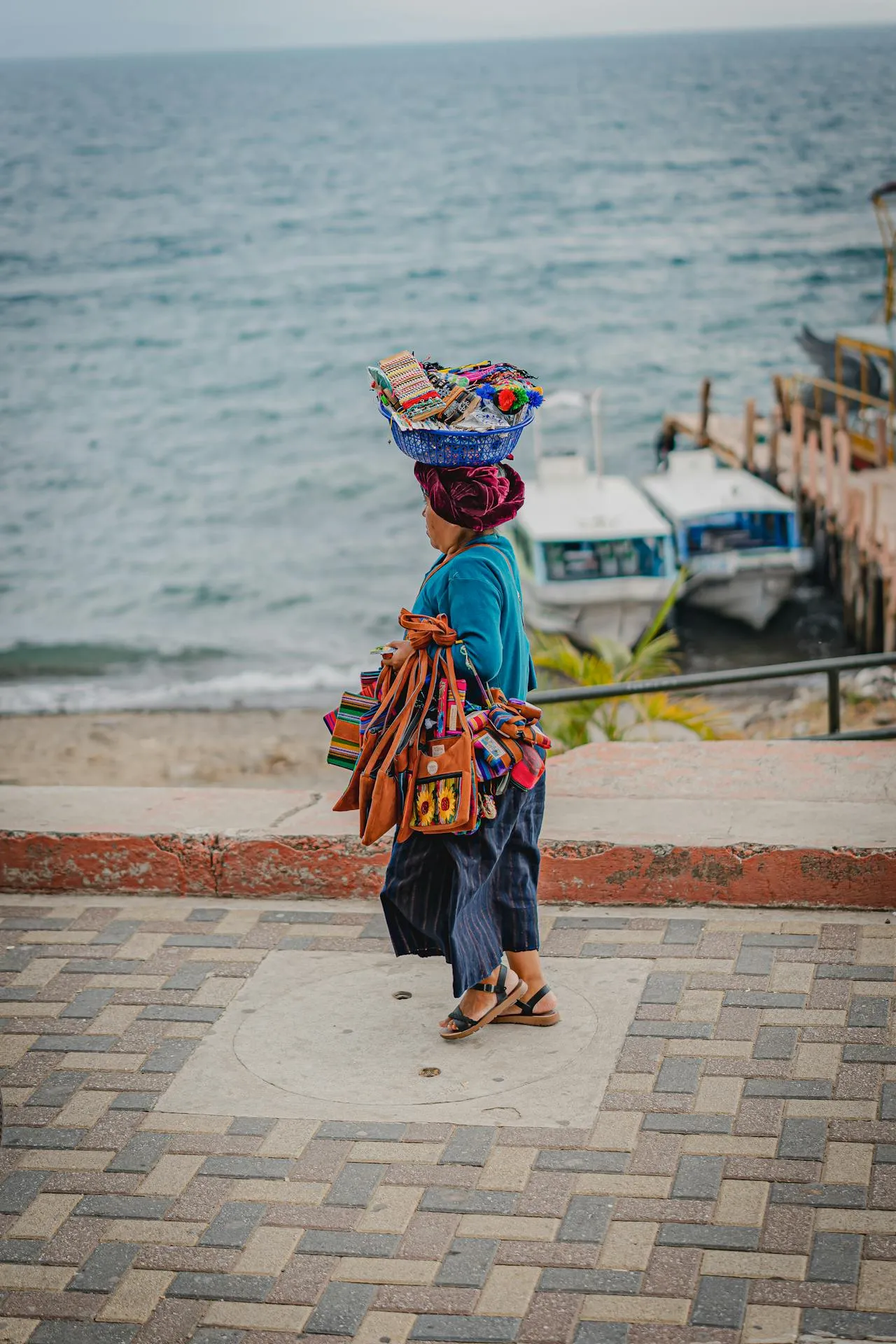 Traditional textile weaving in Atitlán, Guatemala