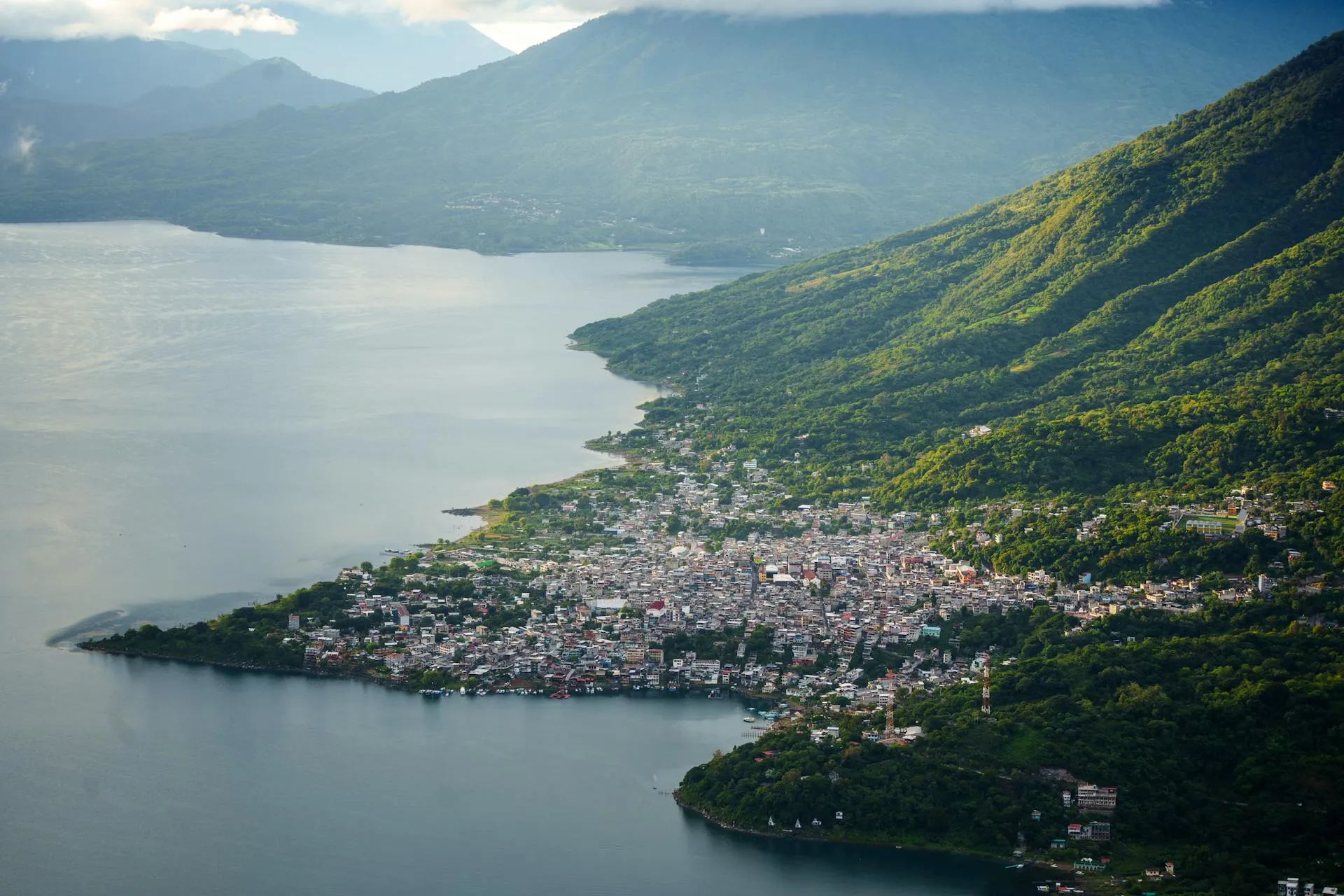 Viewpoint over Lake Atitlán from San Juan La Laguna, Guatemala
