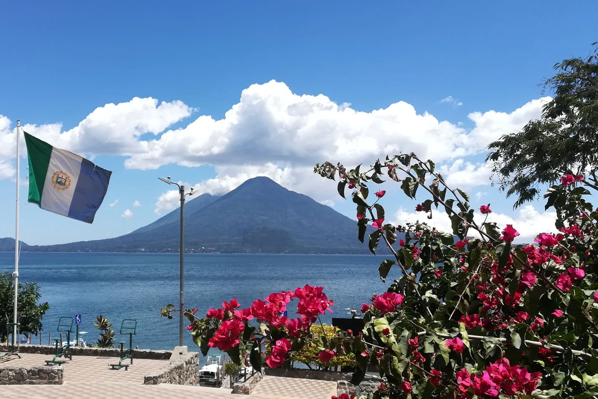 Volcano Tolimán view from Panajachel, Guatemala