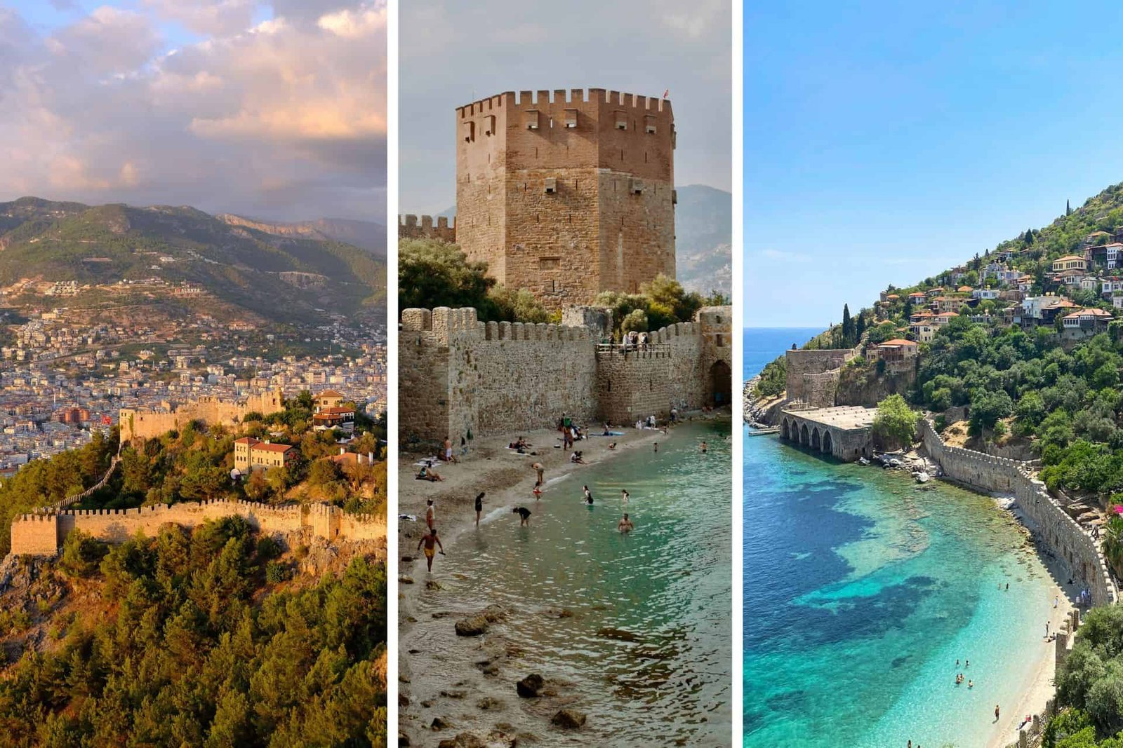 Views of the Castle and The Red Tower in Alanya, Türkiye