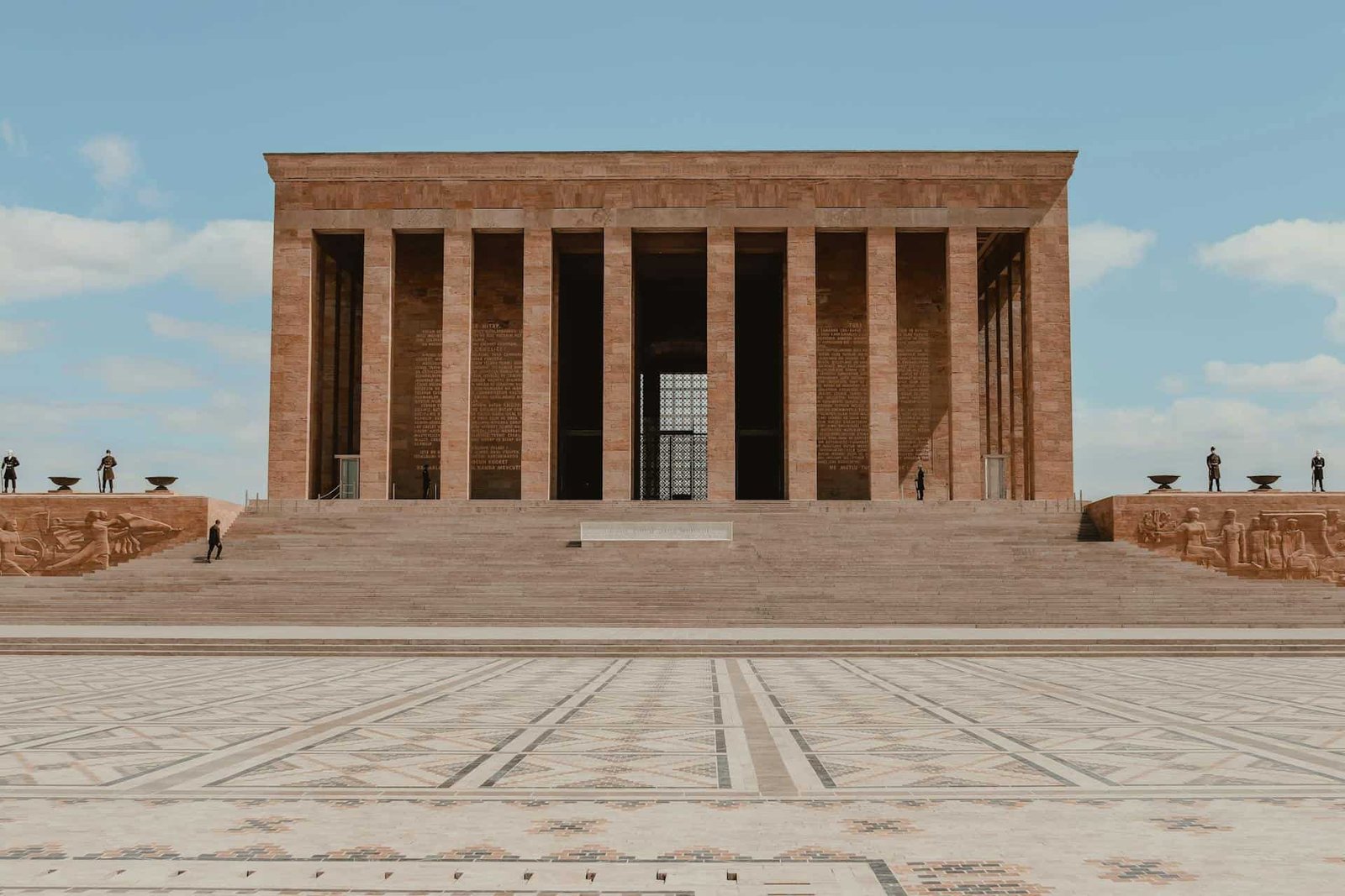 Facade of the Anitkabir Mausoleum in Ankara, Türkiye