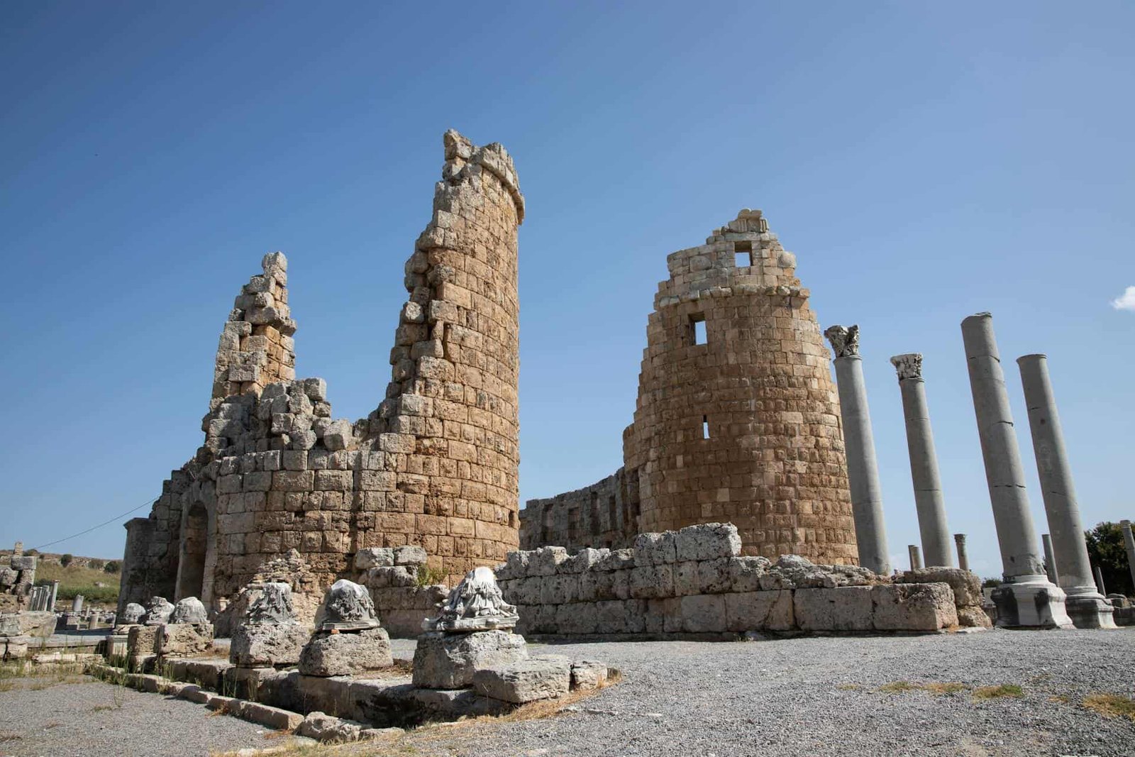 Ruins of a Temple in the Perge Ancient City in Antalya, Türkiye