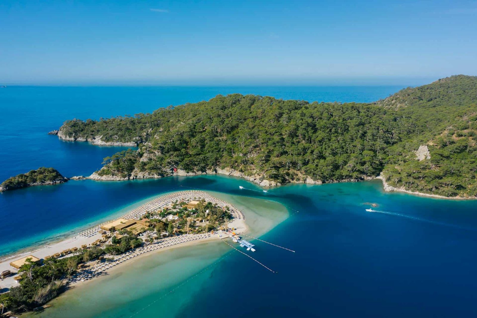 Aerial View of the Ölüdeniz Lagoon next to Fethiye, Türkiye