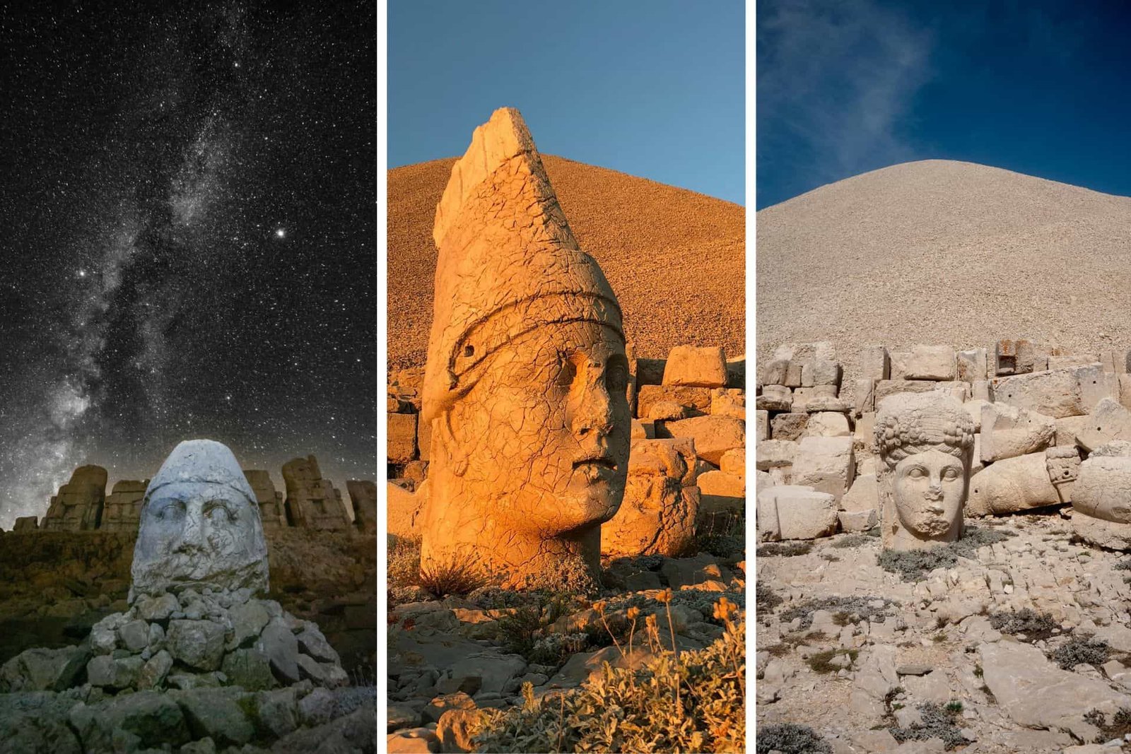 Stone Heads and Statues on the Nemrut Mountain, Türkiye