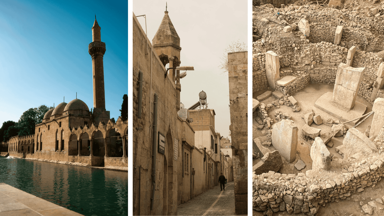 Mosque at the Pool, Narrow street & Gobekli Tepe in Şanlıurfa, Türkiye