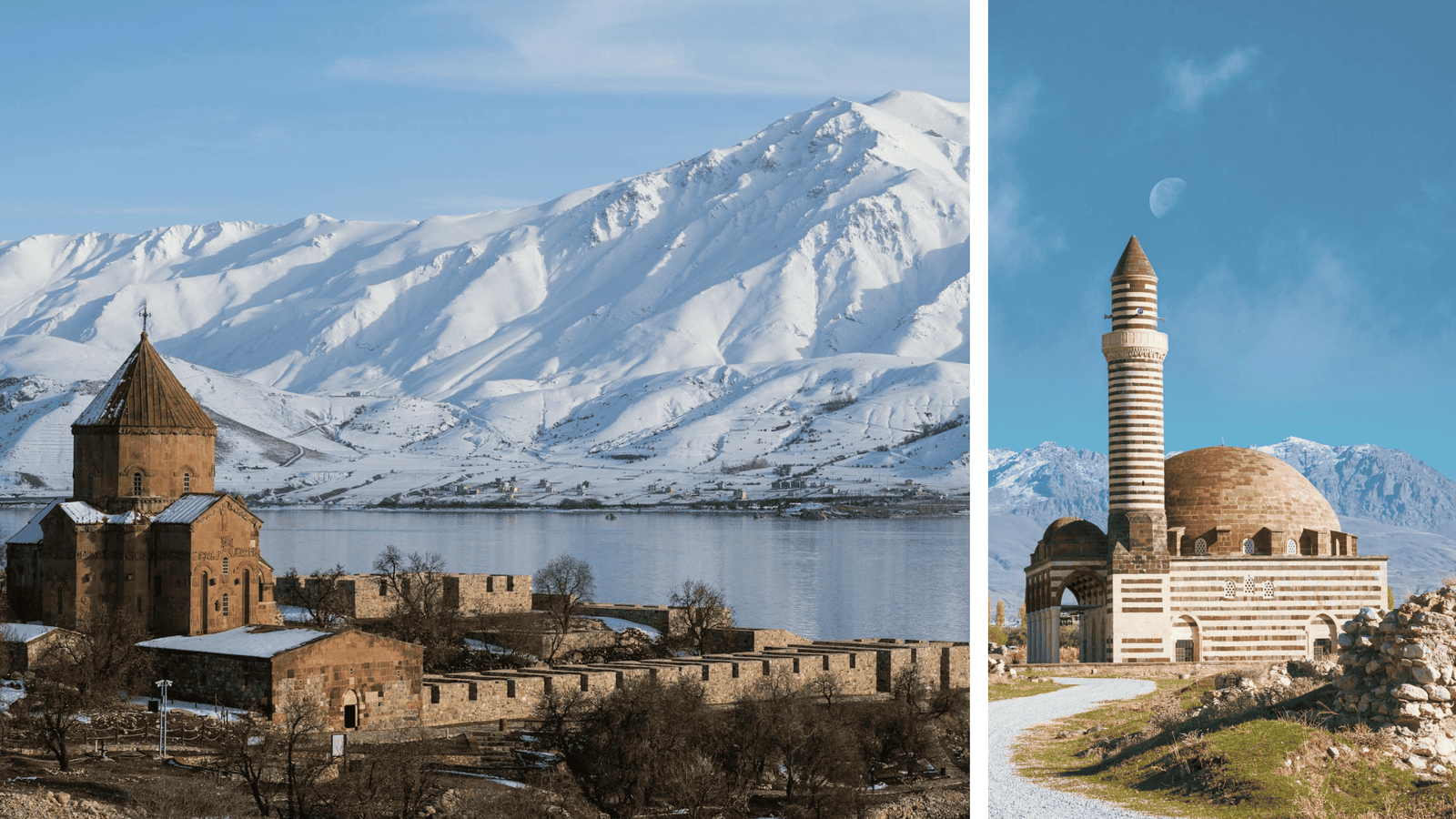 Historic Armenian Church on Akdamar Island & and Old Mosque, Van, Türkiye