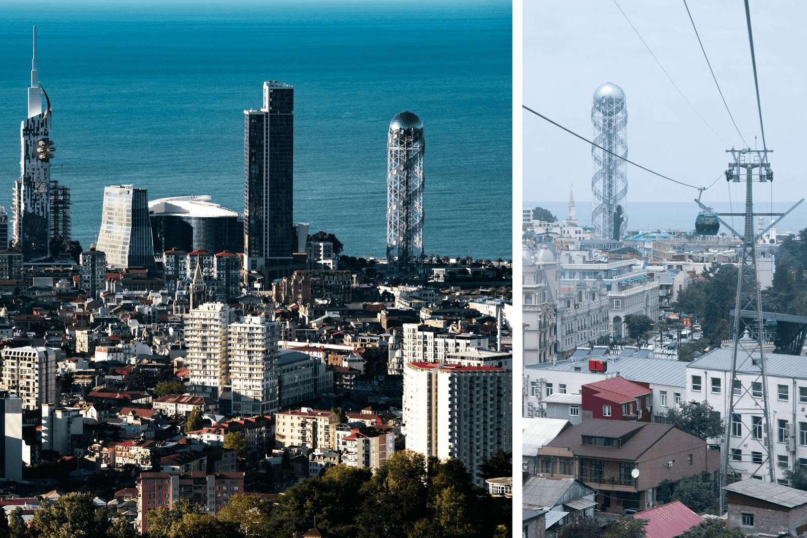 Views of the Batumi Skyline and the Cable Car Lines, Georgia