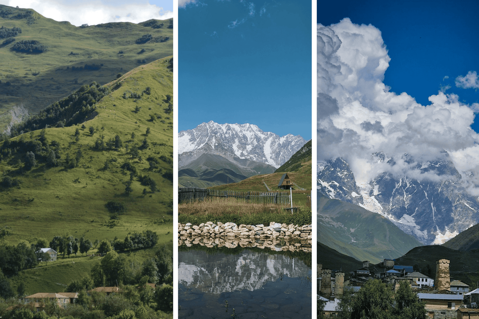 Different Views of the Mountains in Mestia, Georgia