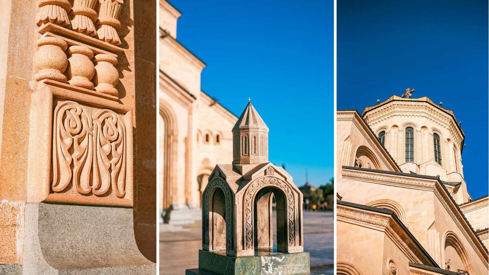 Different Views of the Sameba Cathedral in Tbilisi, Georgia