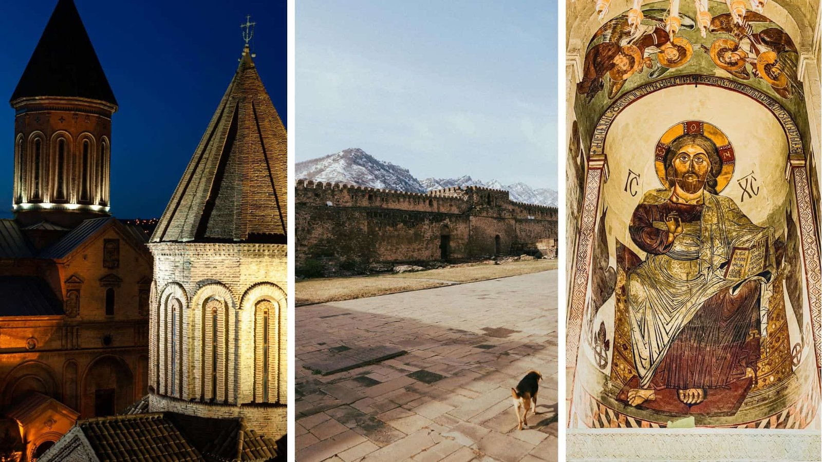 Different Views of the Svetitskhoveli Cathedral in Tbilisi, Georgia