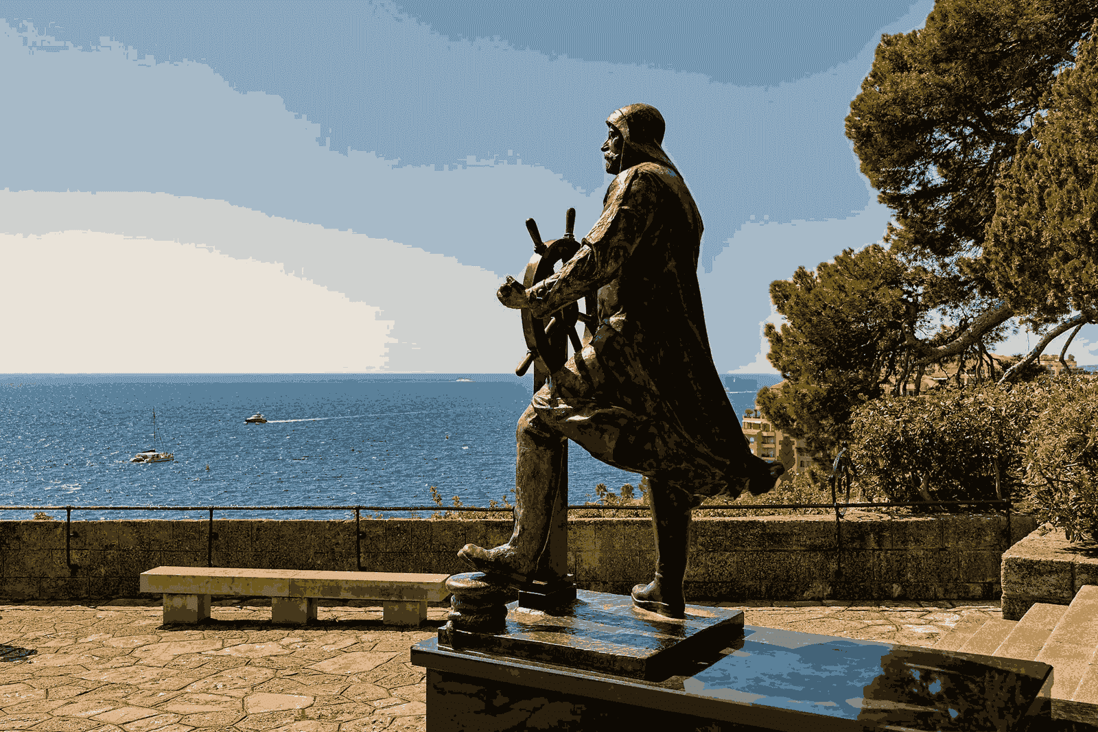 Saint-Martin Gardens, Prince Albert I's Statue, Monaco-Ville, Monaco