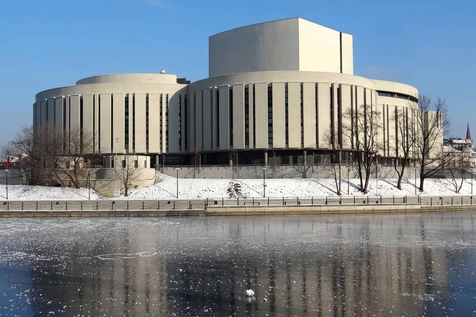 A view on the Opera Nova in Winter in Bydgoszcz, Poland