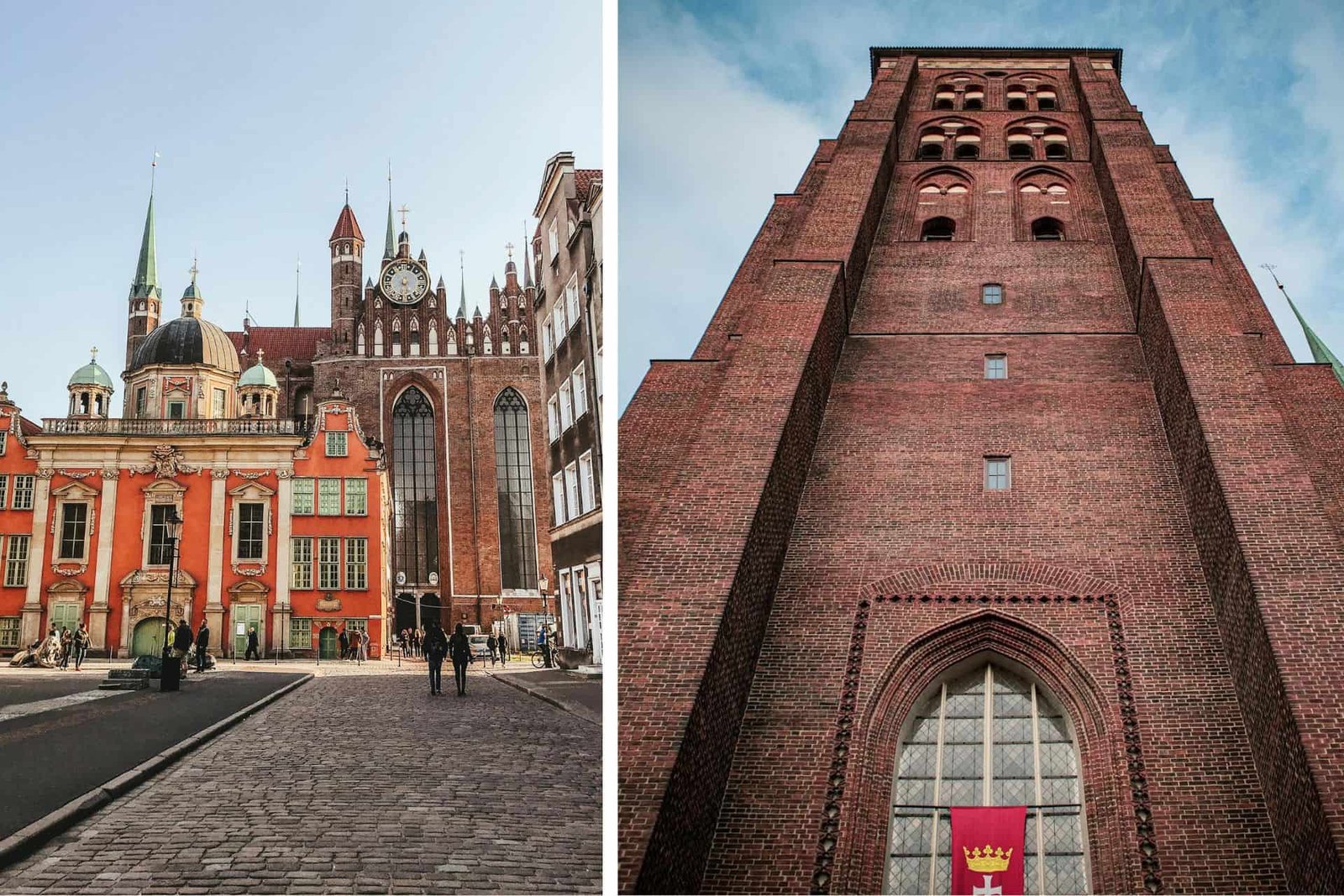 View of the Brick Wall of Basilica of St Mary of the Assumption in Gdańsk, Poland