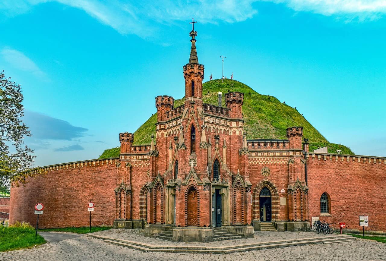 A view on Kościuszko Mound and its stone Fortress in Kraków, Poland