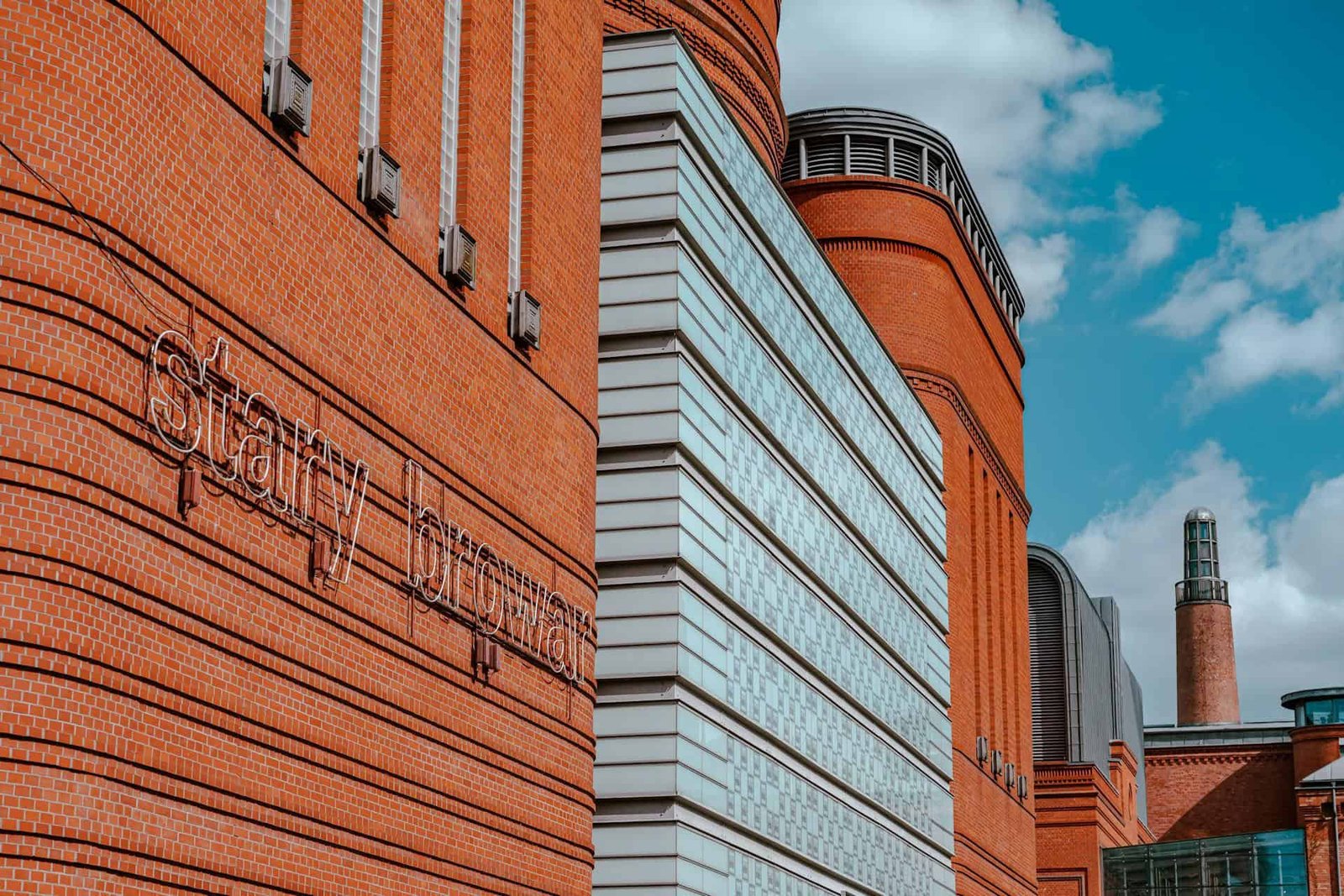 The Stary Browar Building's Facade made of Bricks in Poznań, Poland