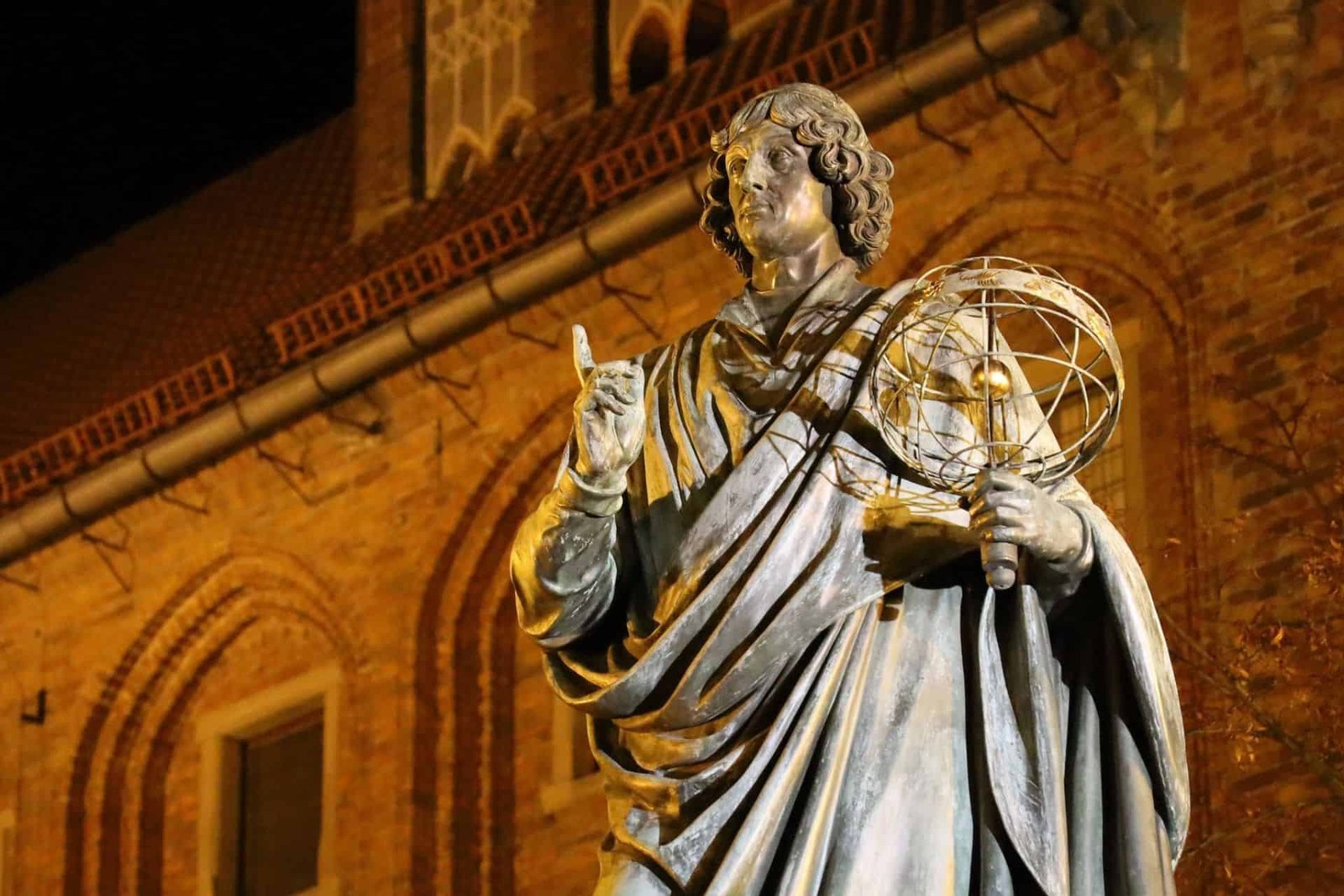 Statue of Nicolaus Copernicus in Toruń Old Town, Poland