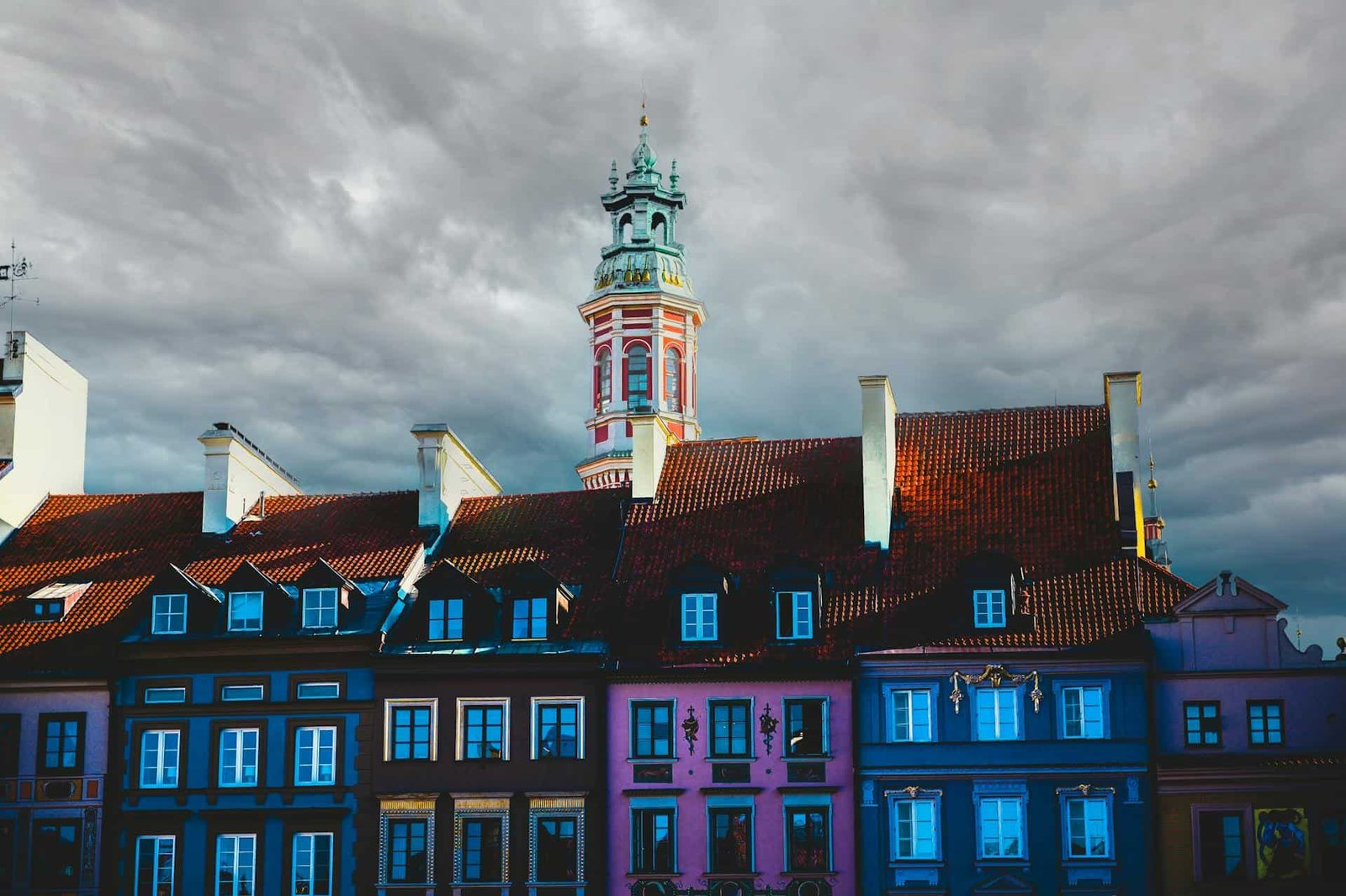 Colorful buildings of the Old Town in Warsaw, Poland