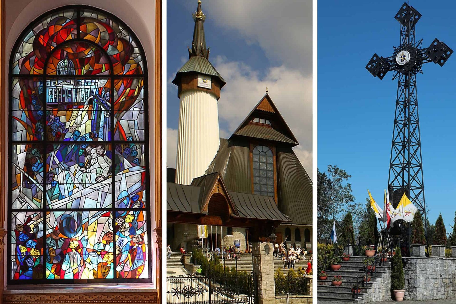Different Views of the Complex of The National Shrine of Our Lady of Fatima, Poland